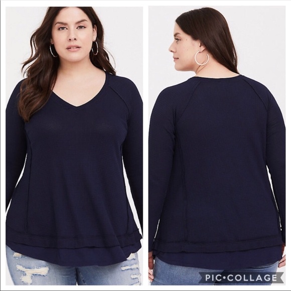 navy blue thermal top